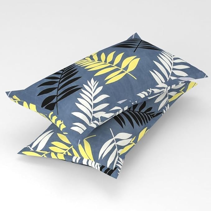 BAPA SITARAM CRAETION Double Floral Bedsheet with 2 Pillow Covers (86 X 88 Inch, Grey & Black & White)