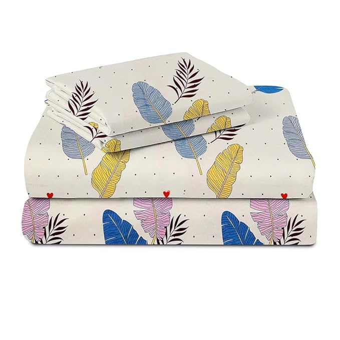 BAPA SITARAM CREATION 100% Cotton Feel Double Bed Bedsheet Set (90 x 90 Inches)