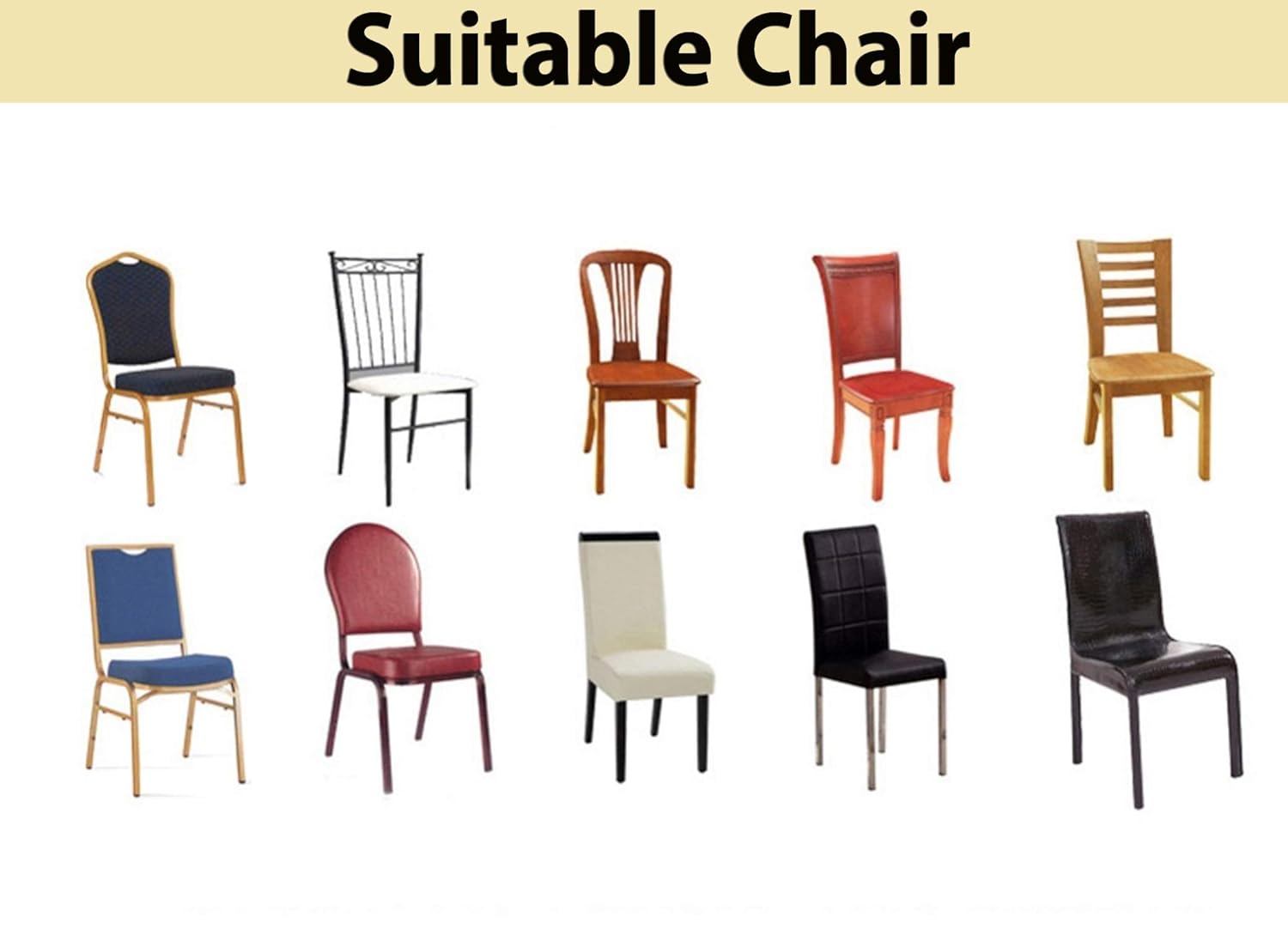 House of Quirk Elastic Chair Cover Stretch Removable Washable (Pack 4, Beige Tulip),Polyester