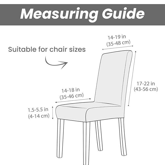 Dining Chair Covers, Removable Washable Elastic Self Jacquard Dining Chair Covers (Set of 6, Coffee)