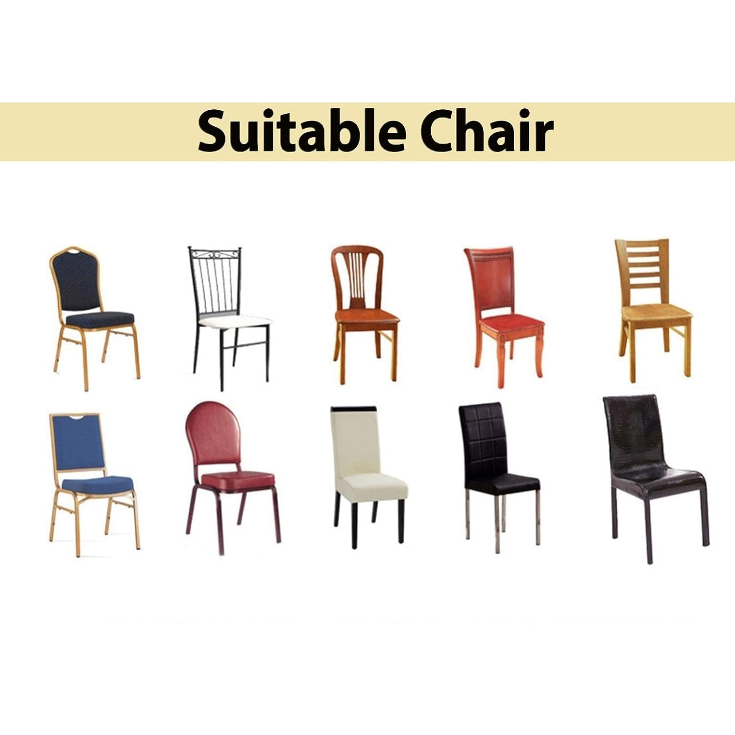 Spandex Printed Chair Cover Stretch Removable Washable (Beige Diamond, Pack of 4)