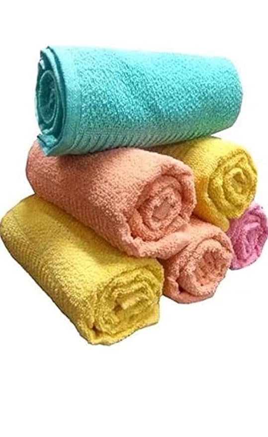 Cotton Hand Towel 450 GSM, Multicolor Ultra Soft and Super Absorbent (Set of 6)