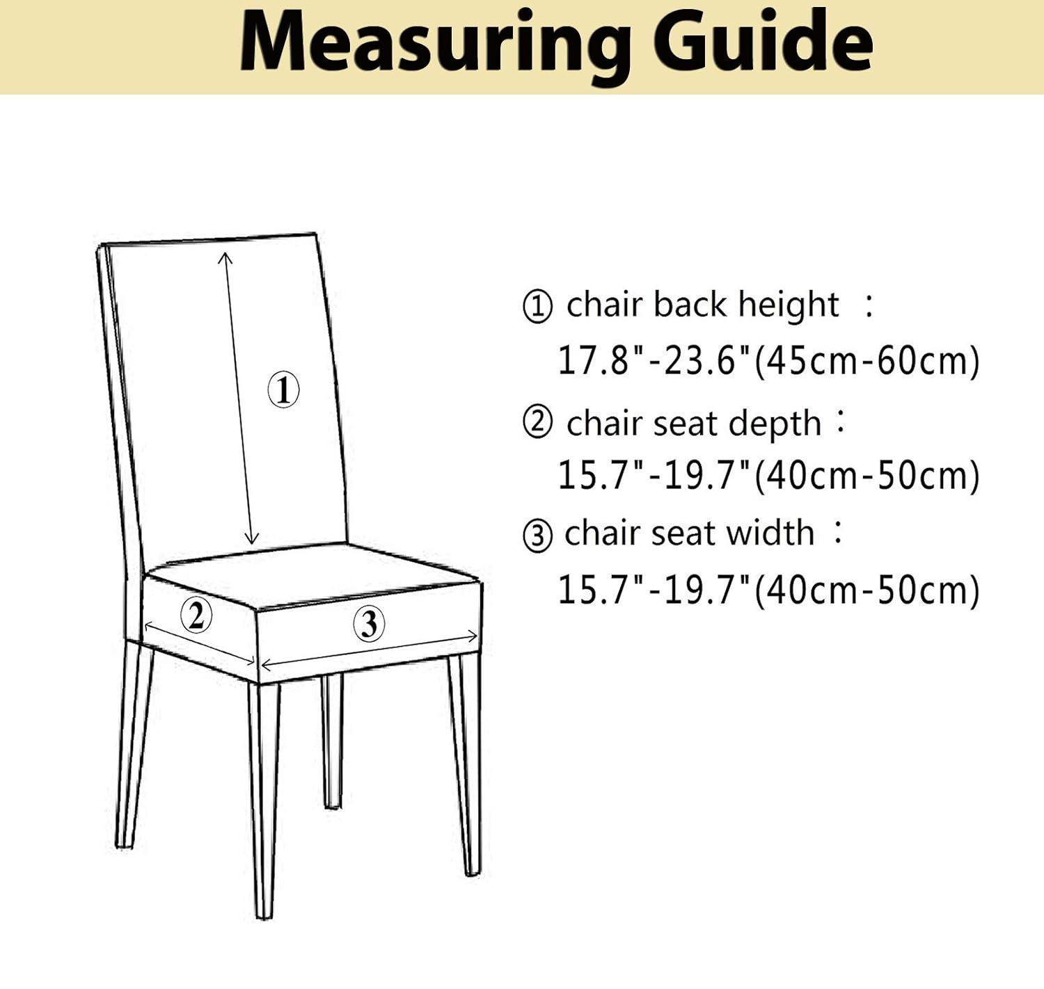 House of Quirk Elastic Chair Cover Stretch Removable Washable (Pack 4, Beige Tulip),Polyester