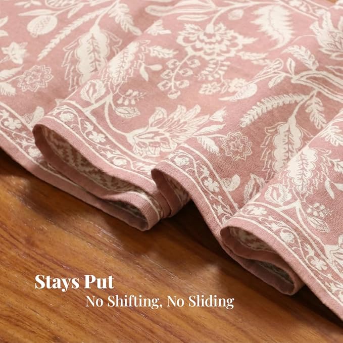 Handmade Table Runner-4 Seater Cotton Canvas Fabric Table Runner for Coffee & Centre Table  Non-Slippery  Heat-Resistant 12 x 60Inch