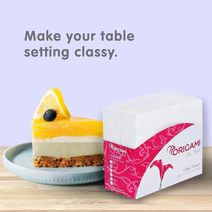 2 Ply Tissue Paper Napkins for Dining Table - Pack of 6 (50 Pulls Per Pack, 300 Sheets)