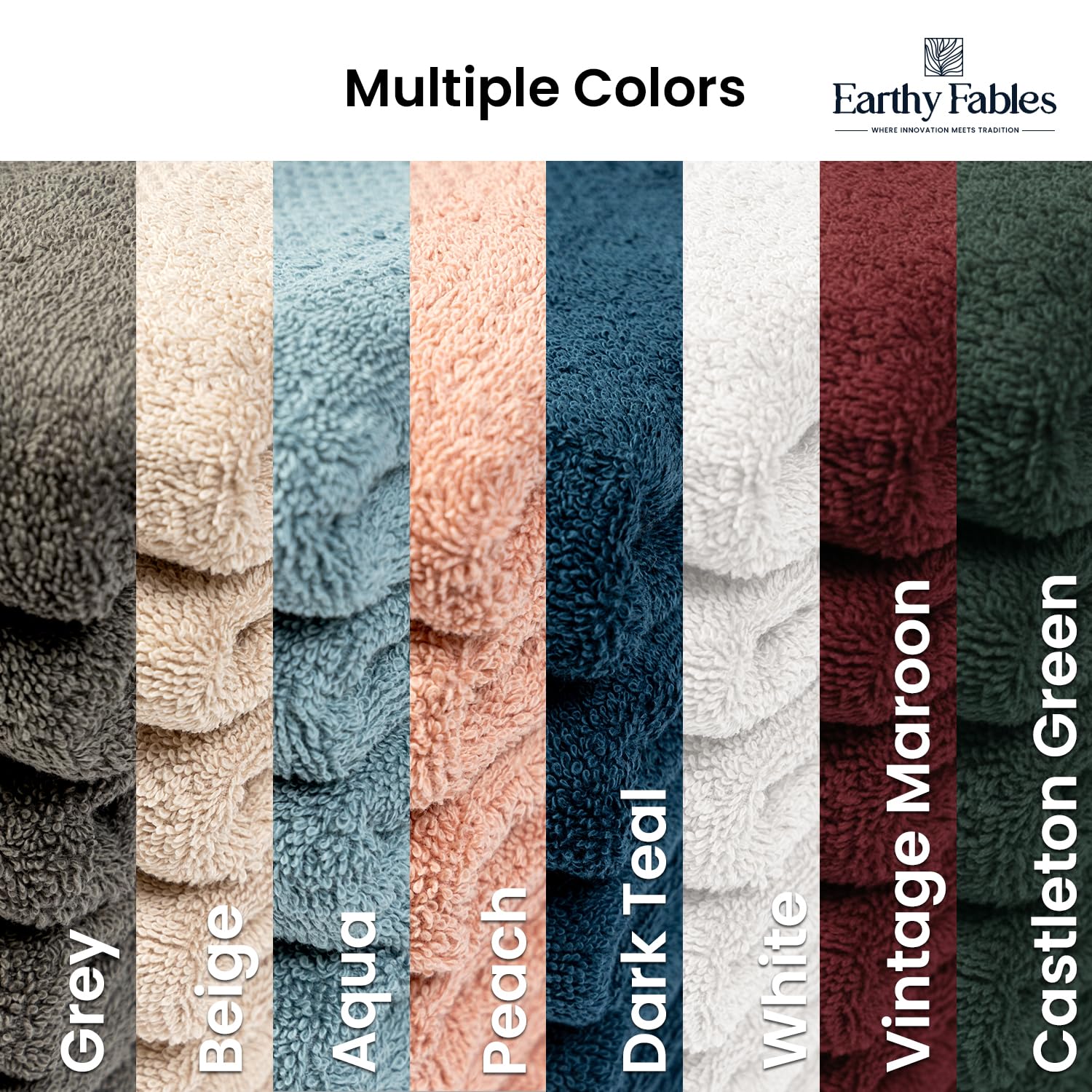 Earthy Fables Premium Hand Towels – 100% Combed Cotton, 600 GSM, Ultra Soft, Quick Dry & Highly Absorbent, for Home, Gym & Travel, 60 x 40 cm, Set of 2 (Beige)