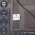 Luxury 500 GSM Hand Towel Napkin Set -6pc, Premium Cotton, Double Stitched, High Absorbent Grey