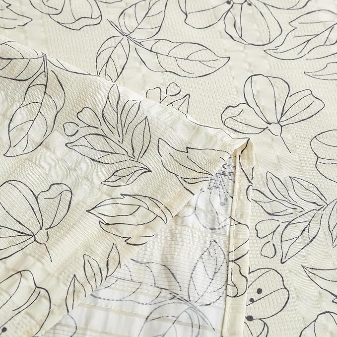 BAPA SITARAM CRAETION King Size Bedsheet  Cloud Cotton Flatsheet King Size with Two Pillow Covers  300 TC  Super Soft Bed Sheet for King Size Bed  Floral Design (270 x 250 cm, Off White & Grey)