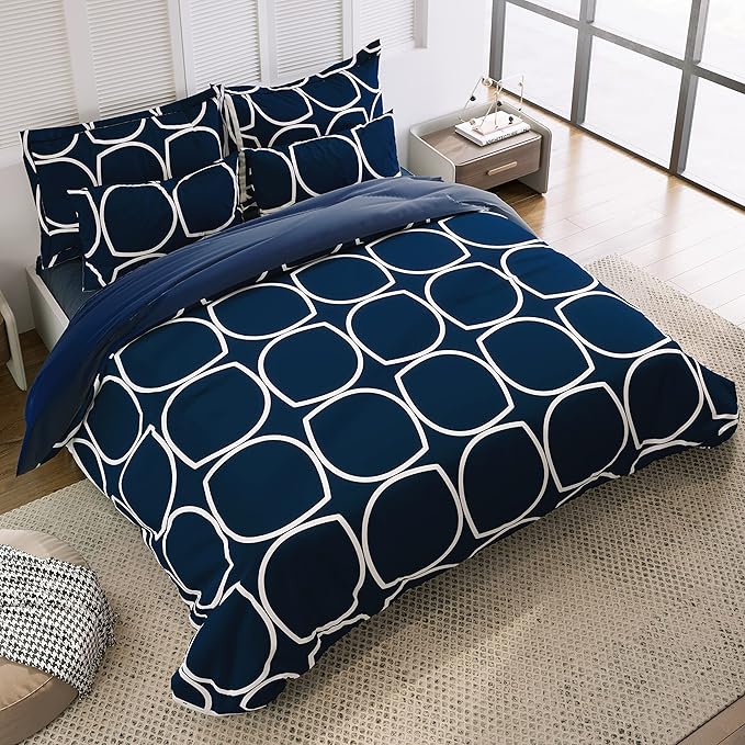 BAPA SITARAM CREATION Supersoft Cotton Feel Glace Cotton Elastic Fitted Printed Queen Size Double Bed Bedsheet wih 2 Pillow Cover (60x78, Cadet Blue)
